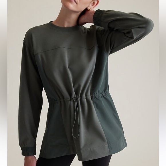 ATHLETA TRIUMPH HYBRID CREWNECK SWEATSHIRT GREEN 2X - Picture 1 of 6